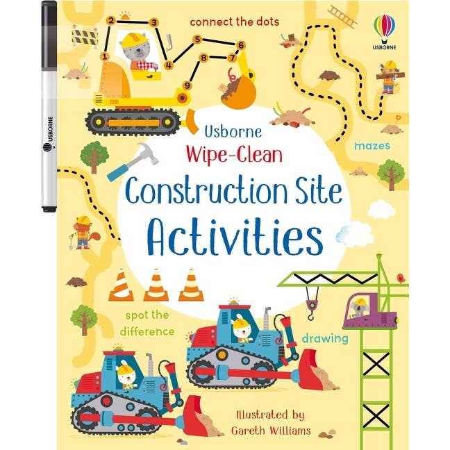 Wipe-Clean Construction Site Activities : Usborne for wholesale by HarperCollins