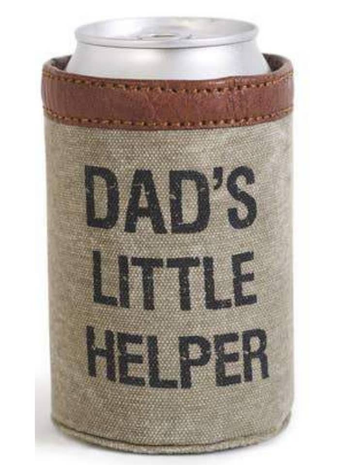 Dad's Helper Up-Cycled Canvas Drink Hugger & Koozie for wholesale by Mona B.