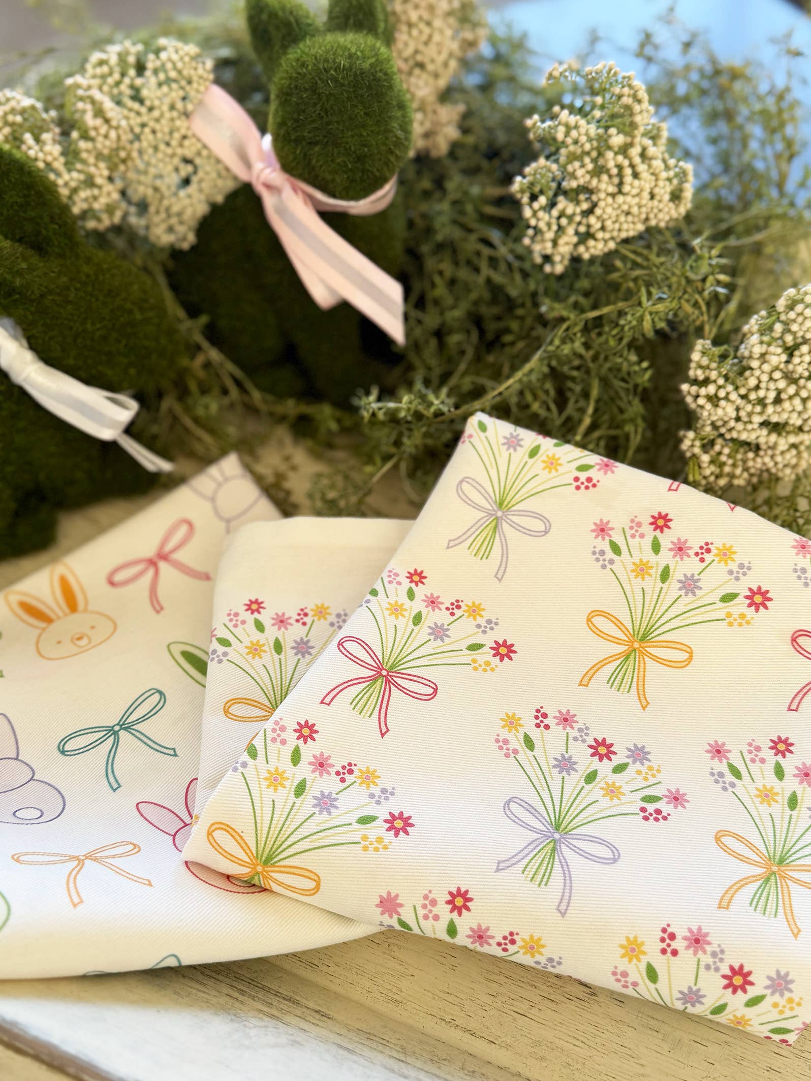 Coast & Cotton - Vente Torchons - Lapins & Nœuds, Torchons en Coton Bio - NOUVEAUTÉ Pâques1