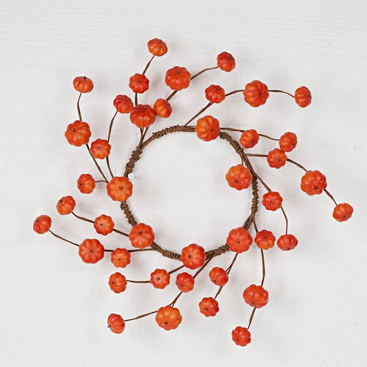 31380-14in(6.5)Wreath-Mixed mini podka pumpkins for wholesale by Holiday Depot Inc.