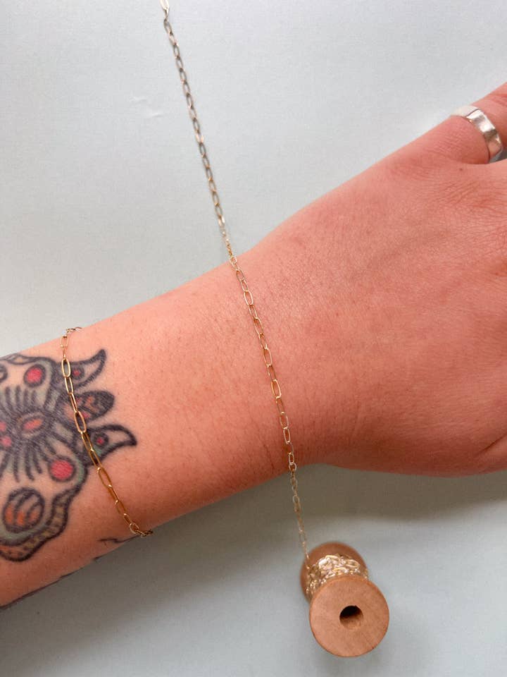 Platte Paperclip Sterling Zilveren Ketting voor wholesale door Shop Cholla