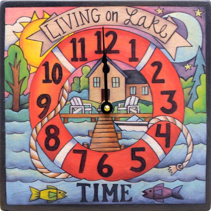 "Dock Time" Square Clock for wholesale by Sticks