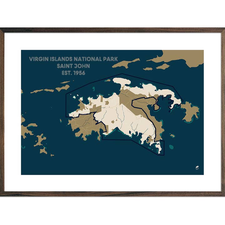 Virgin Islands National Park Map for wholesale by Muir Way