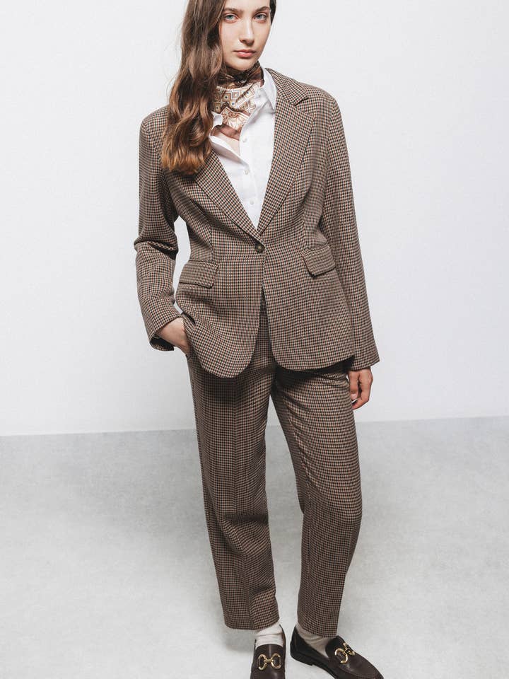 Lanidor - Wholesale Blazer - Women's - Blazer With Pied De Poule Pattern (426910-189)2