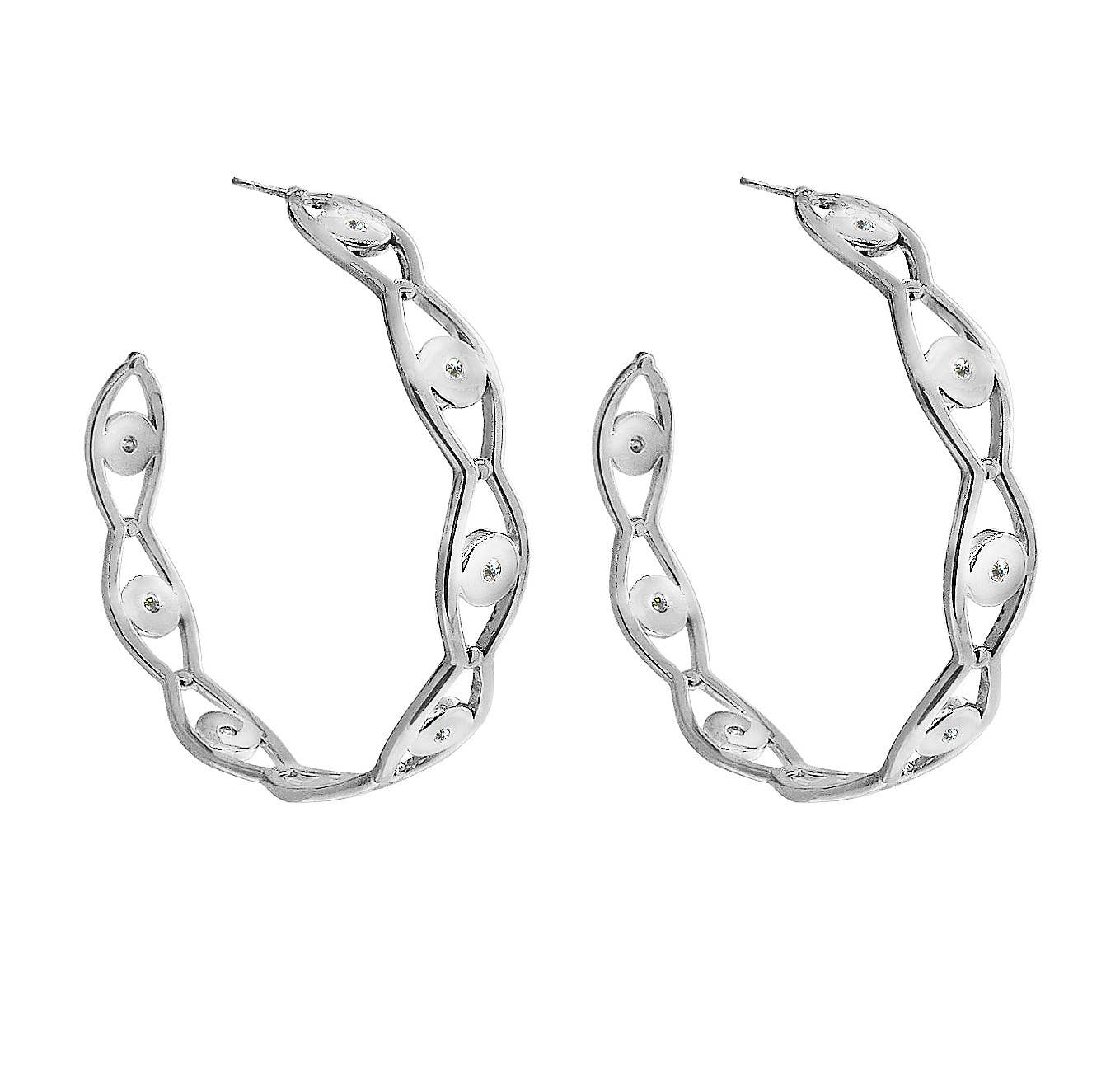 Liza Schwartz Jewelry - Wholesale Hoop Earrings - Evil Eye Hoops - Click for more colors0