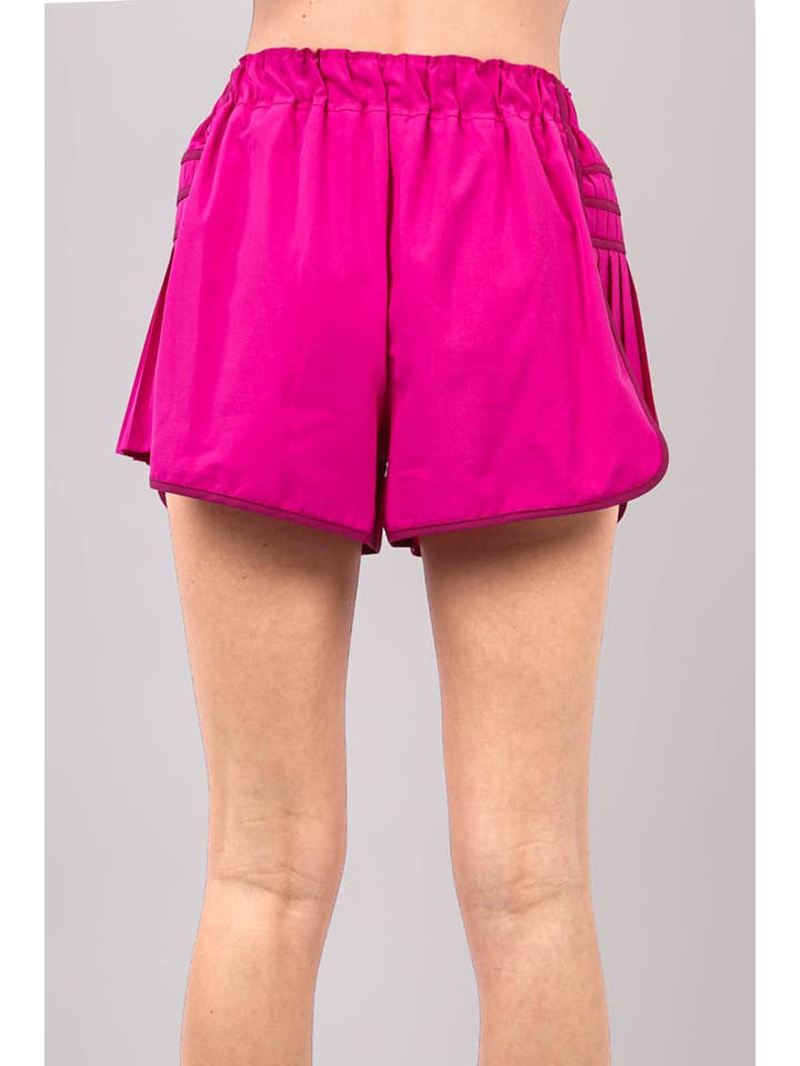 VERY J - Wholesale Athletic Shorts - Women's - NP70305-Side Pleated Detail Activewear Shorts
