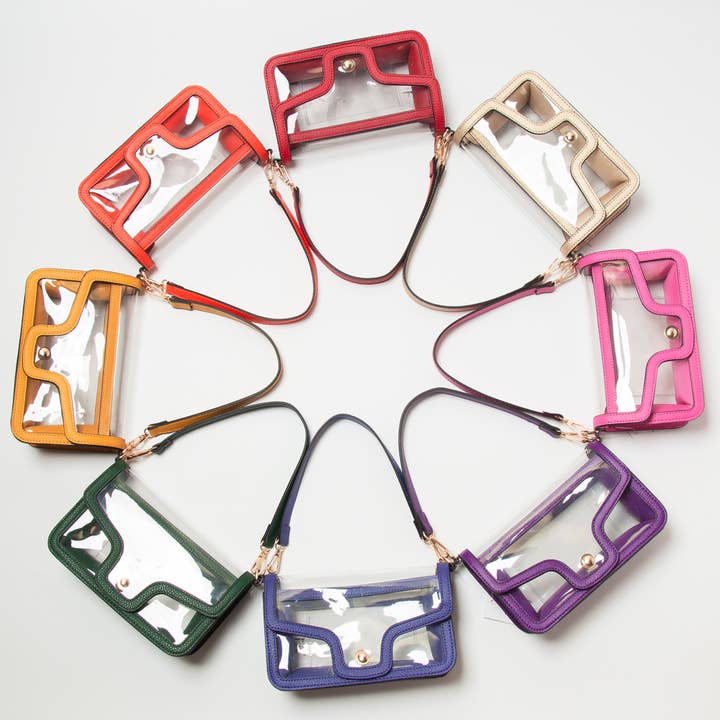 Queens Designs - Wholesale Shoulder Bag - Women's - Game Day Stadium Clear Envelope Shoulder Bags9