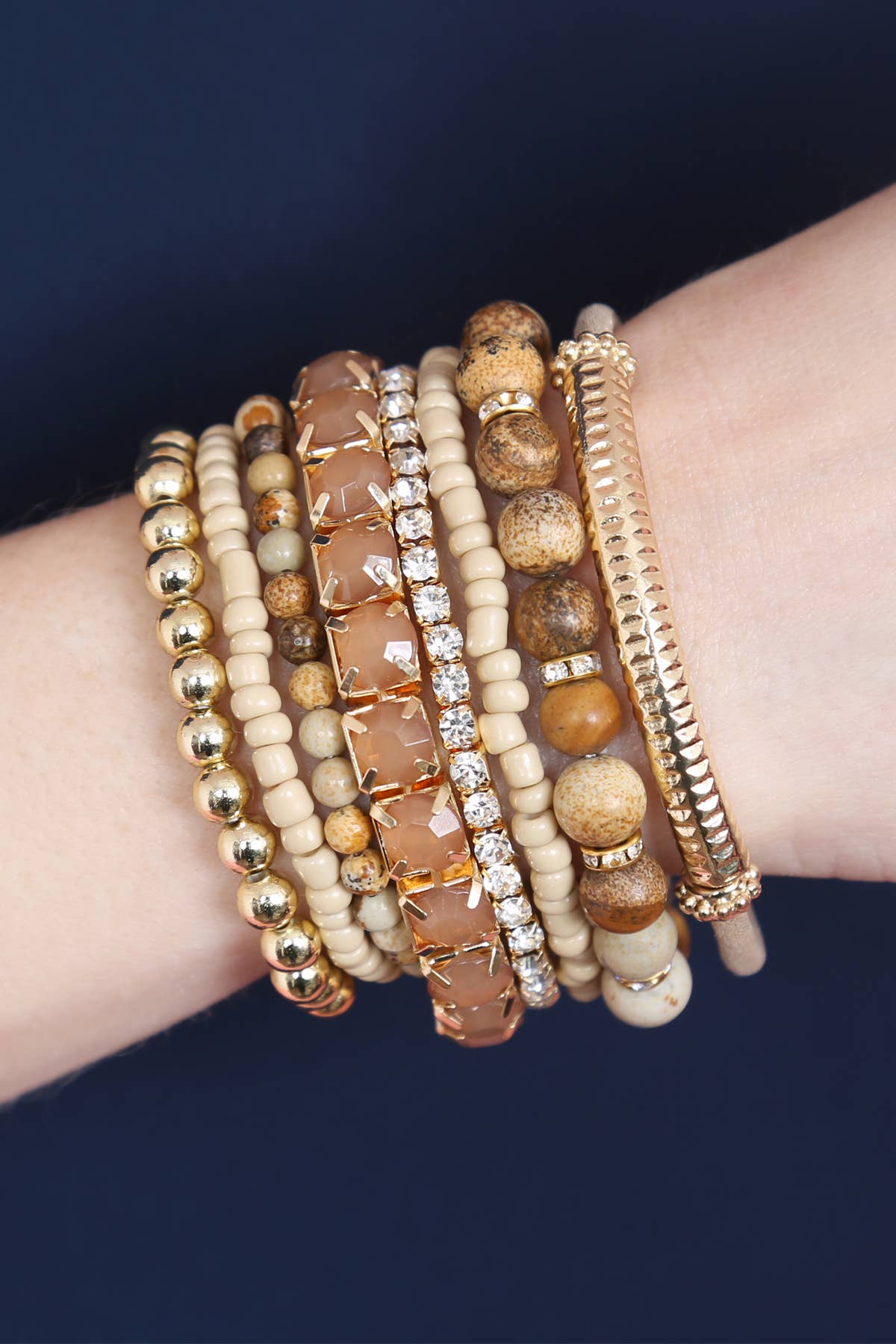 MYS Wholesale Inc - Wholesale Beaded Bracelet - Regular Size Stack-able Beads Bracelet Set16