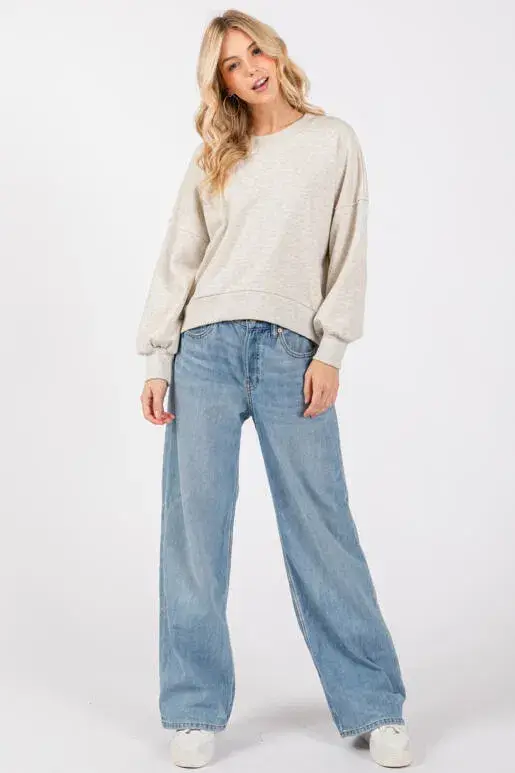 Final Touch - Wholesale Knit Top - Women's - Cotton Terry Raw Edge Top - NT30652A8