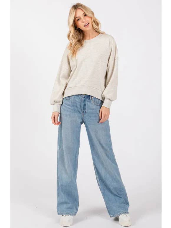 Final Touch - Wholesale Knit Top - Women's - Cotton Terry Raw Edge Top - NT30652A8