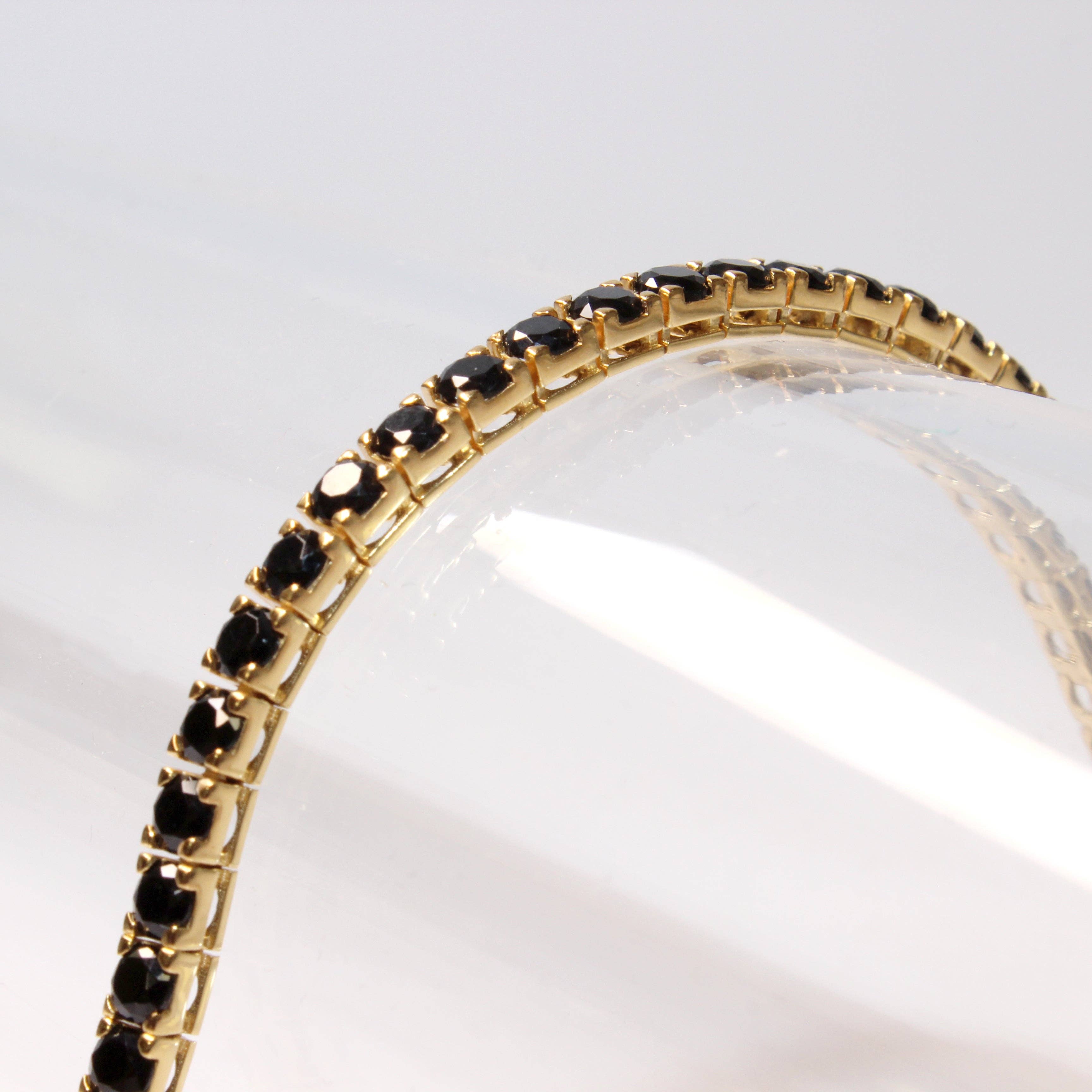 Alta Gioielli – wholesale Tennis bracelet – Handmade Tennis Bracelet in 925 Silver - Black Stones1