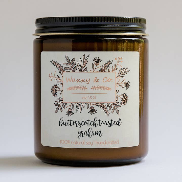 Waxxy & Co. - Wholesale Jar/Filled Candle - BUTTERSCOTCH TOASTED GRAHAM SOY CANDLE0