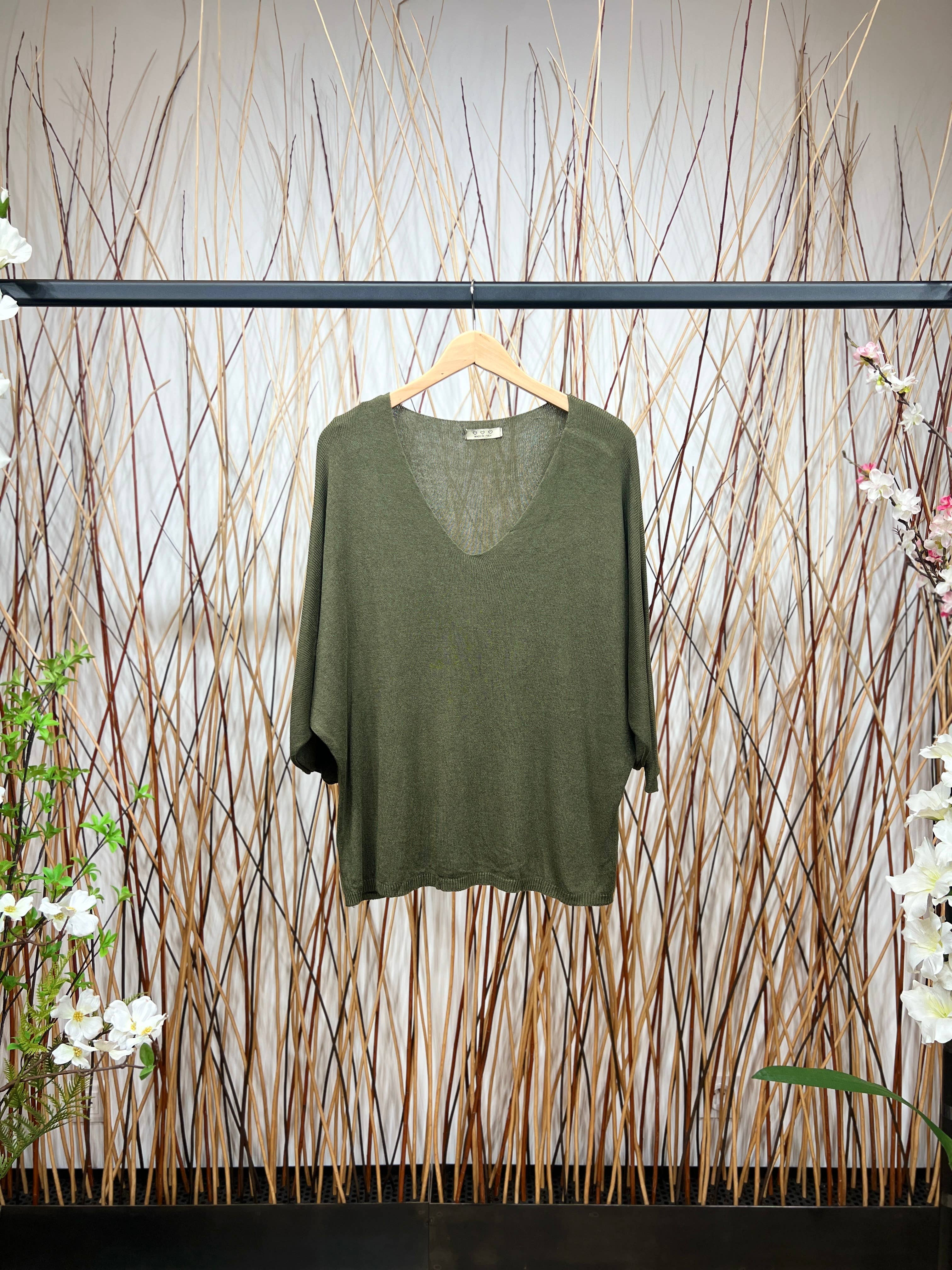 L'Emotion - Vendita all'ingrosso Maglione tricot - Donna - Maglione lavorato a maglia a maniche lunghe con scollo a V in modal 4