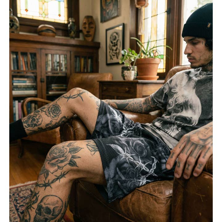 The Darkness Mesh Shorts for wholesale by Sullen Clothing