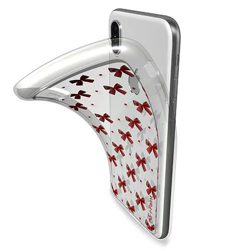 i-Paint - Wholesale Phone Case - Women's - Case Soft Clear for iPhone X/XS - RED BOW Design in Italy