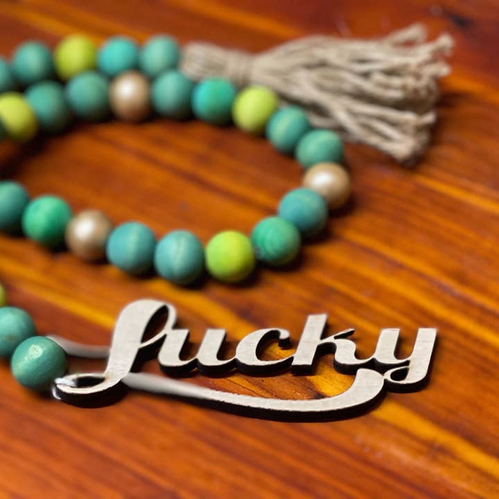 LUCKY houten kralenslinger voor wholesale door West & Wilkerson