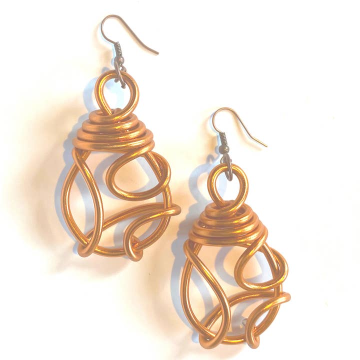 Pendientes de aluminio, pendientes de alambre hechos a mano, ligeros para venta al por mayor de Wendy Nichele Jewelry