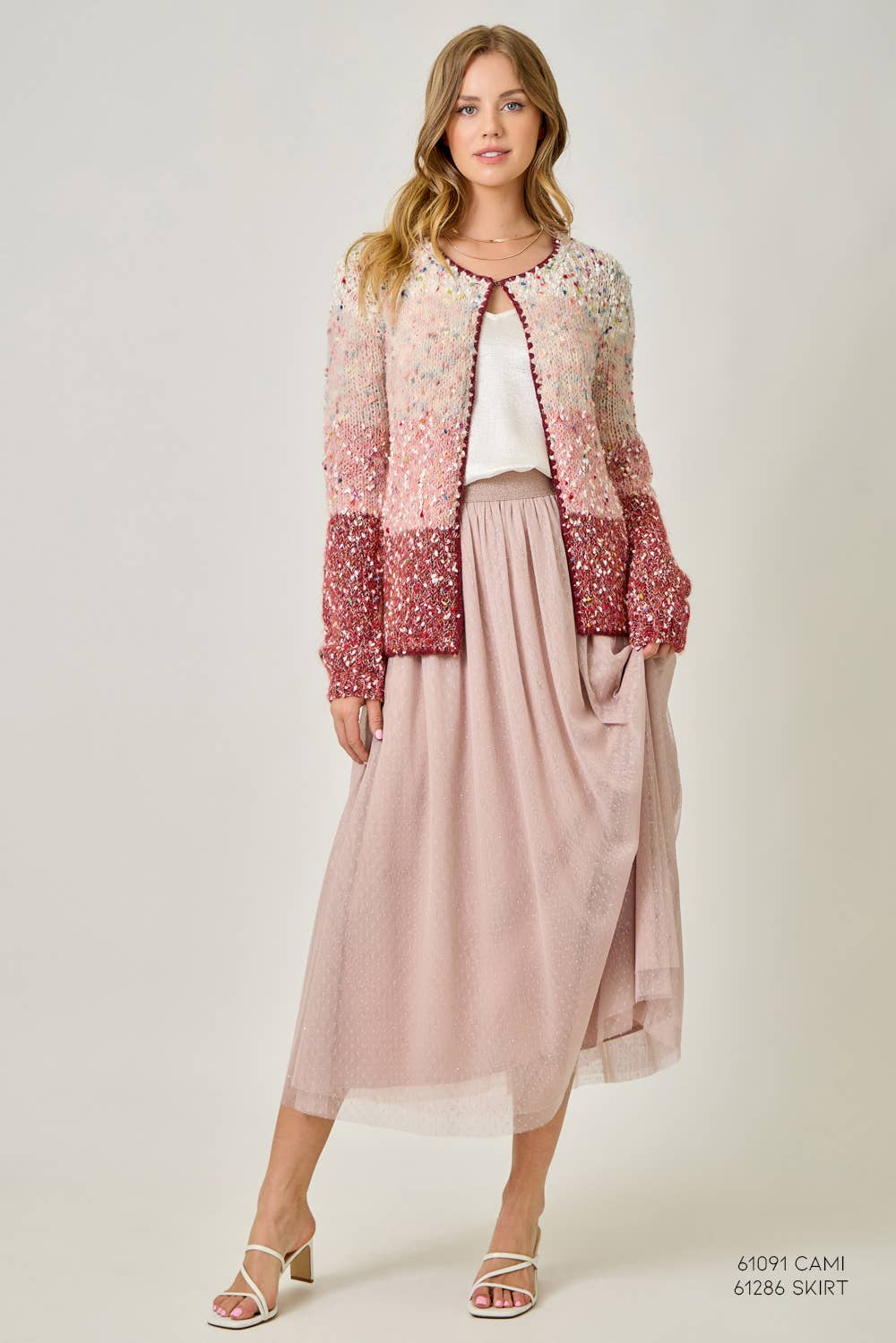 Mystree - Wholesale Cardigan - Women's - 61203 Melange Color Blocked Cardigan 7