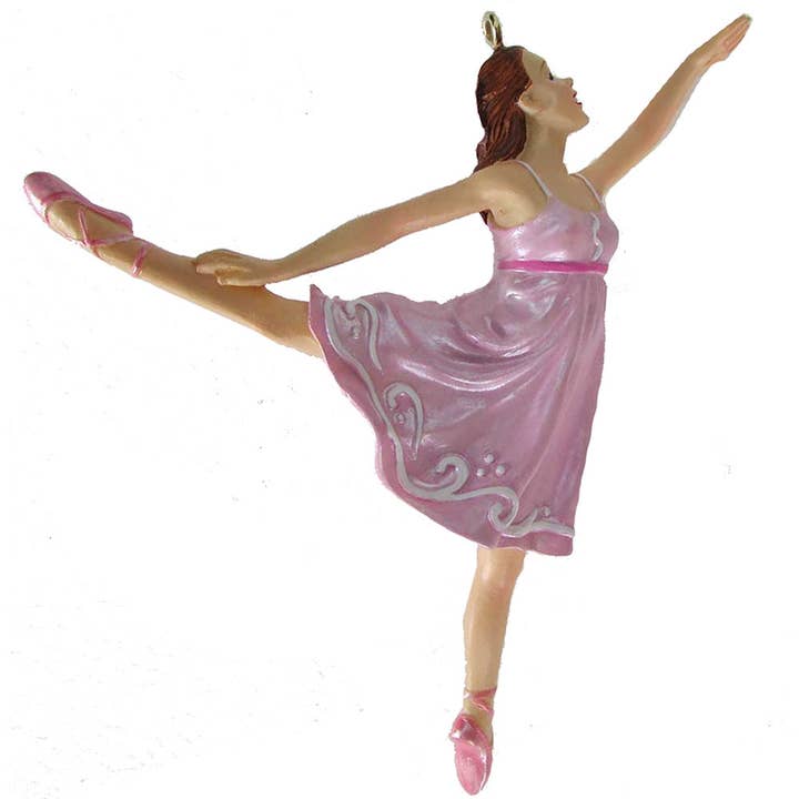 Rosa Arabesque Ballerina harts prydnad 4 tum för wholesale av Nutcracker Ballet Gifts
