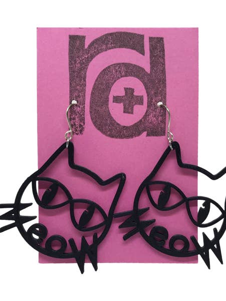 Me-ow! 3D Printed Earrings for wholesale by R+D