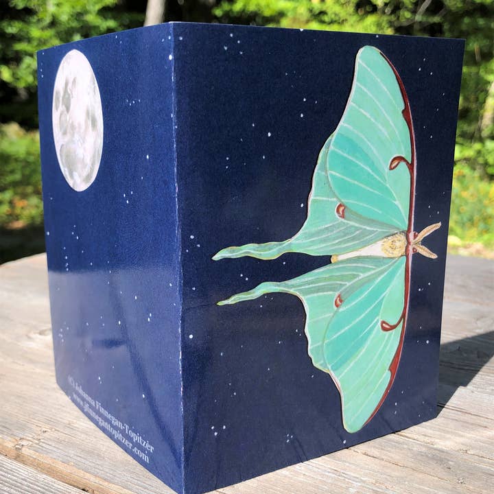 Johanna Finnegan-Topitzer - Wholesale Everyday Greeting Card - Luna Moth Blank Greeting Card, 4.25" x 5.5"1