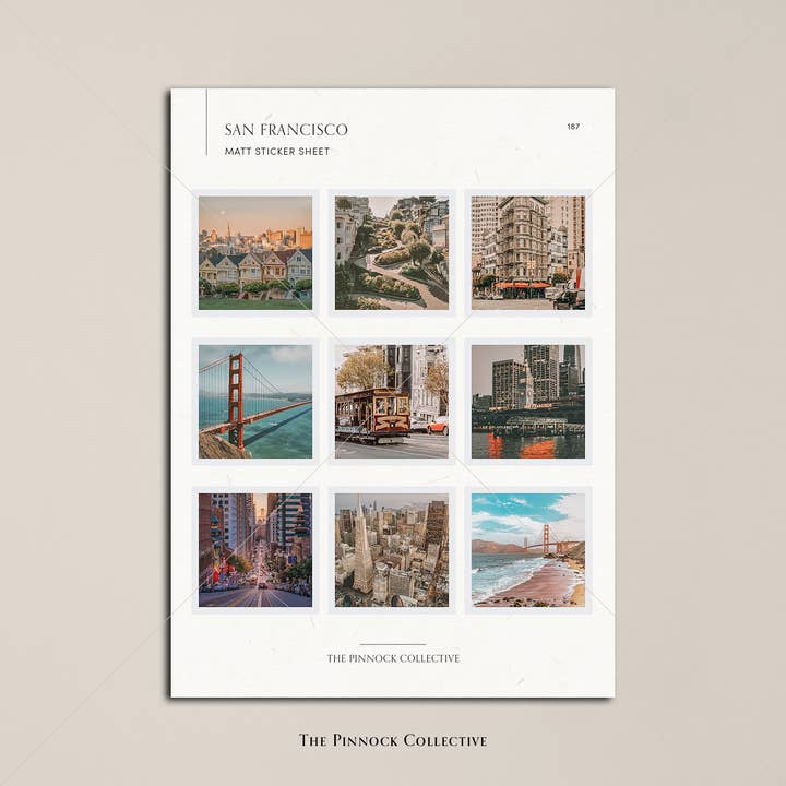 The Pinnock Collective (Duty Paid) – wholesale Sticker – San Francisco Themed Sticker Sheet2
