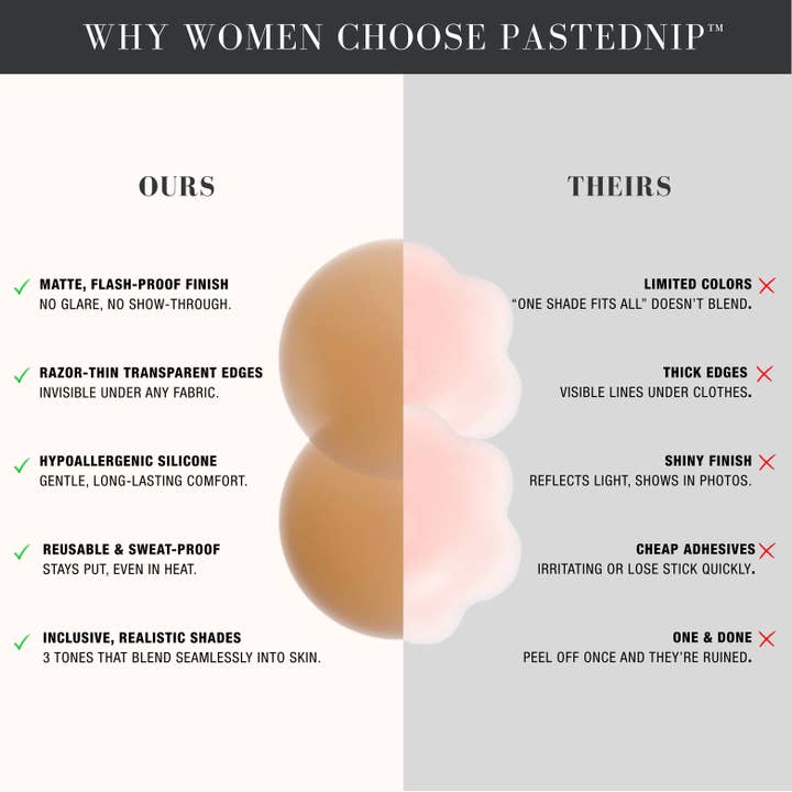 PastedNip - Wholesale Nipple Pasties - Women's - Reusable Premium Nipple Covers | Pasties + Travel11