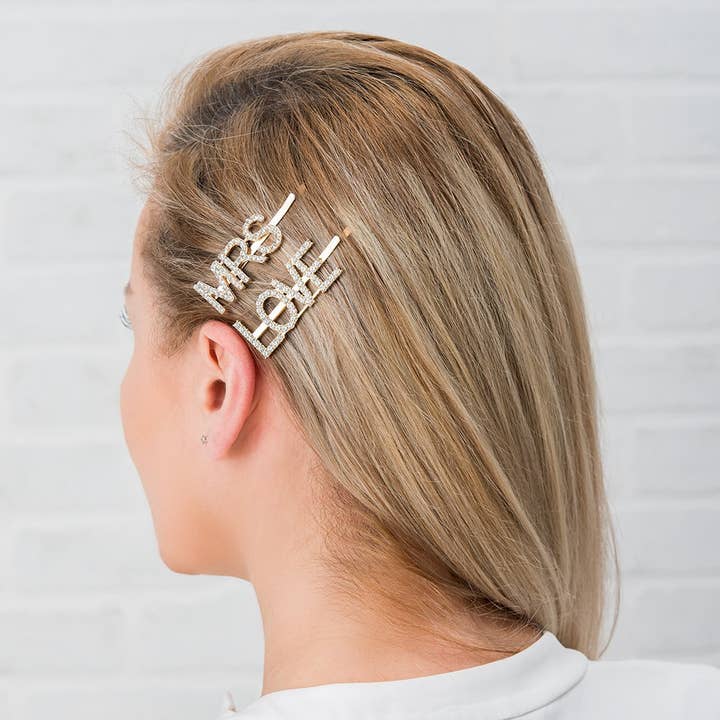Weddingstar Inc. – wholesale Hair clip – Women’s – Rhinestone Bridal Party Word Hair Clips - Mrs Love