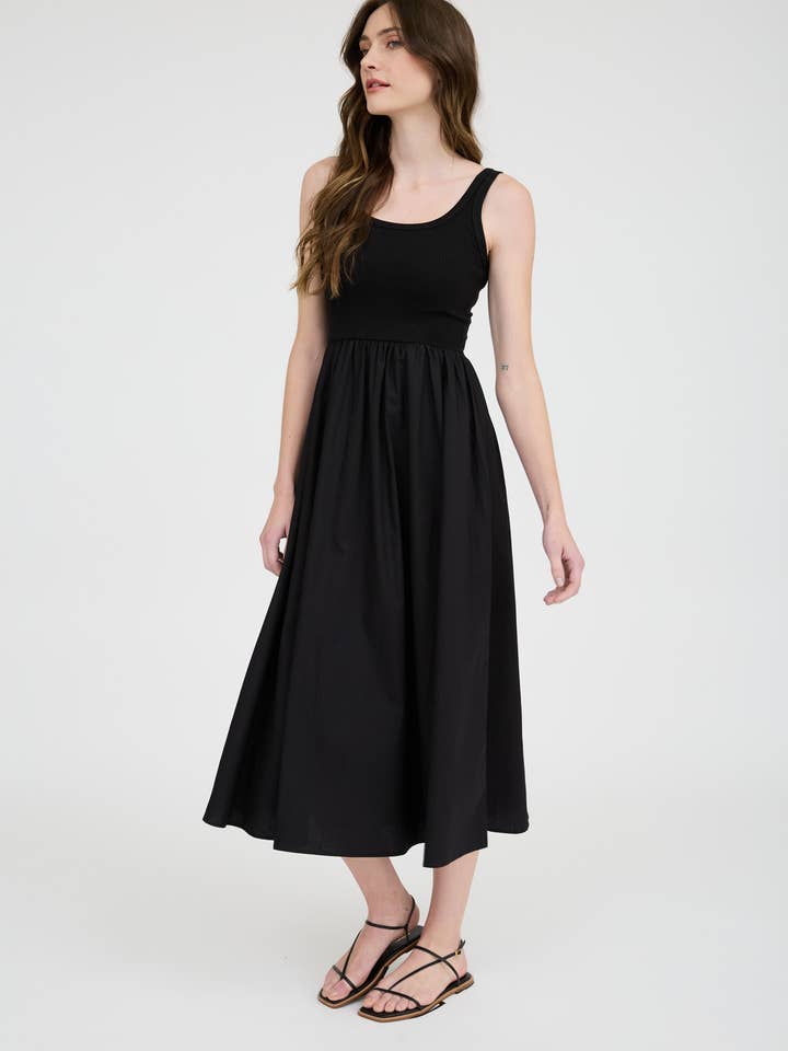 Blu Pepper - Wholesale Dress - Women's - MIX MEDIA TANK MIDI DRESS
