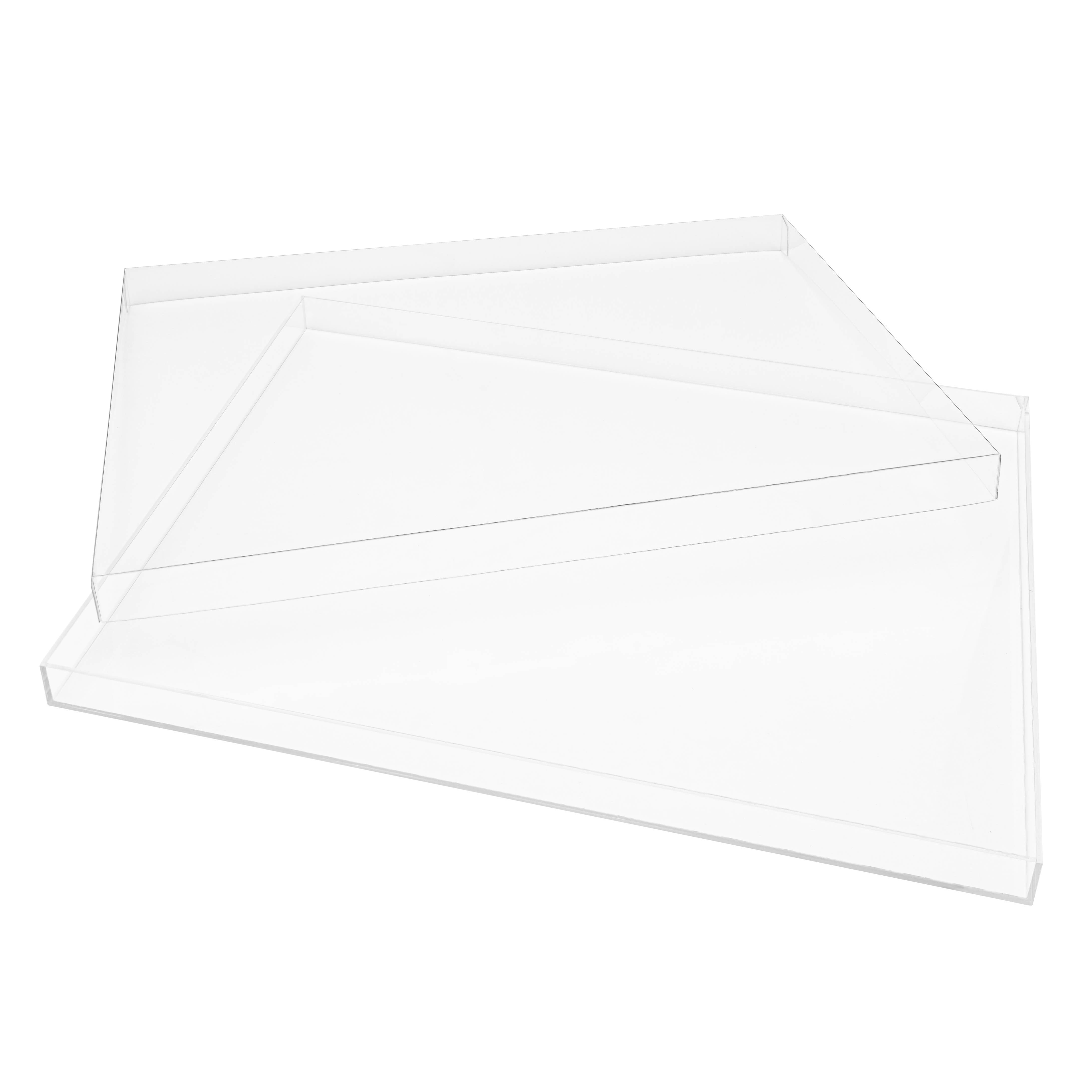 Hammont - Wholesale Serving Tray - Clear Acrylic Tray With PVC Lid (17x13x1, 15x11x1, 10x8x1)6