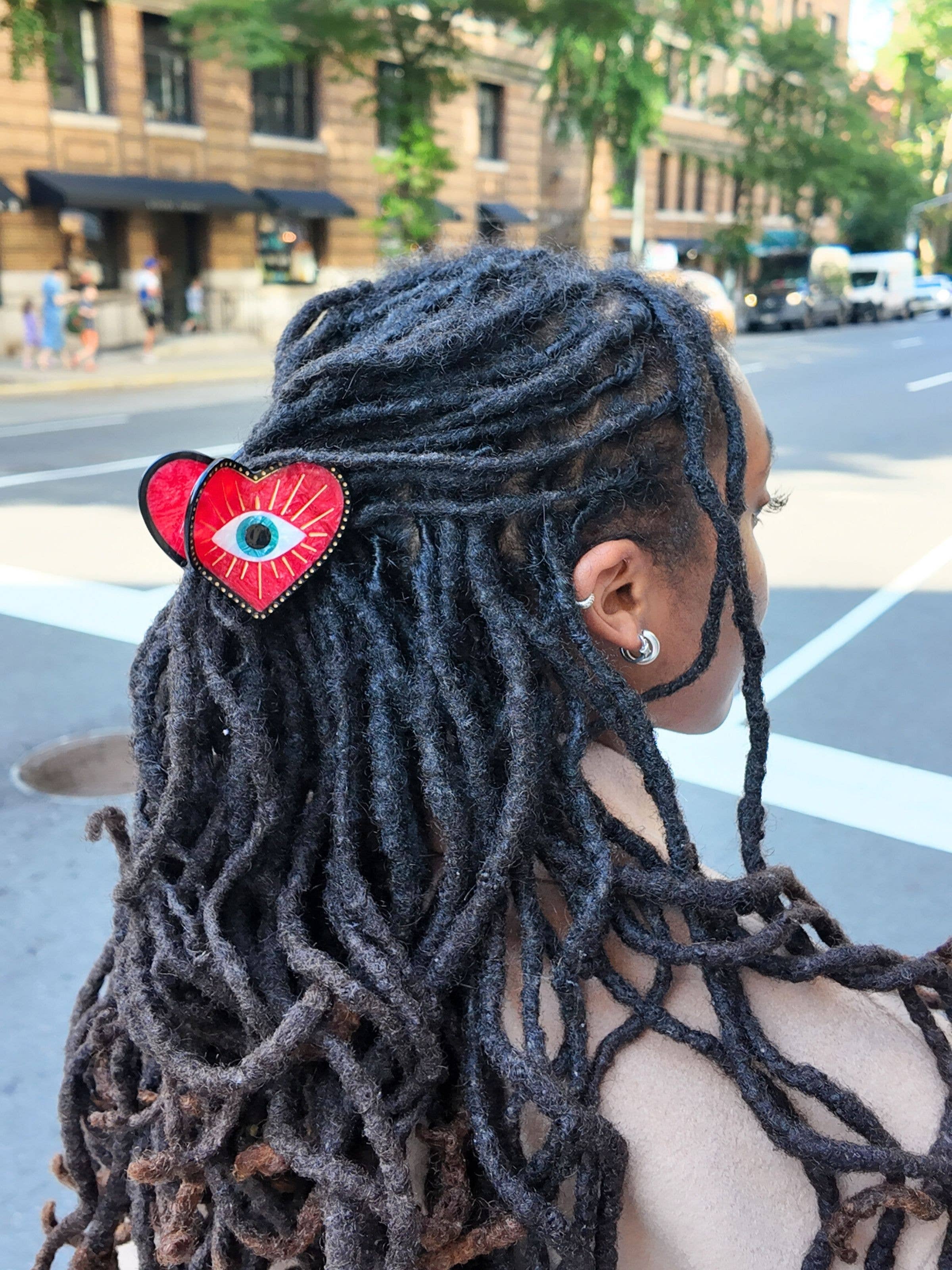 Solar Eclipse - Wholesale Hair Clip - Women's - Hand-painted Lucky Eye Heart Hair Claw Clip | Eco-Friendly5