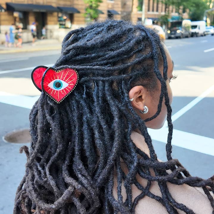 Solar Eclipse - Wholesale Hair Clip - Women's - Hand-painted Lucky Eye Heart Hair Claw Clip | Eco-Friendly5