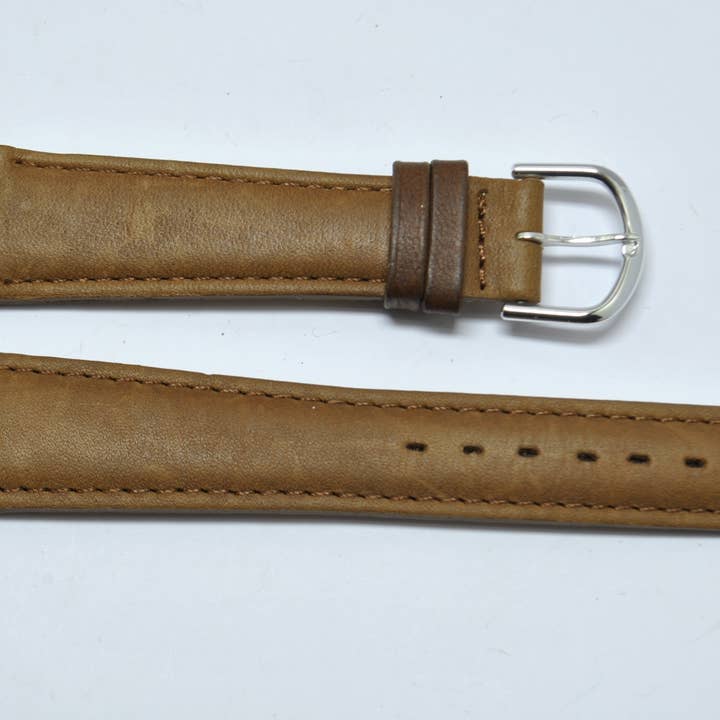 20mm Antique Gold Leather Watch Strap for wholesale by BRACELETS MONTRE ACH