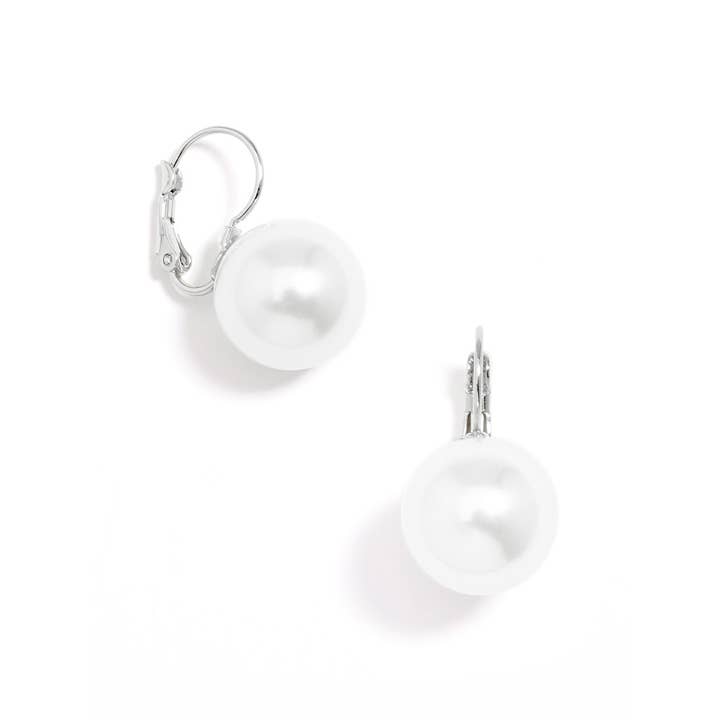 ZENZII Jewelry - Wholesale Dangle Earrings - Single Pearl Drop Earring With Silver Accents