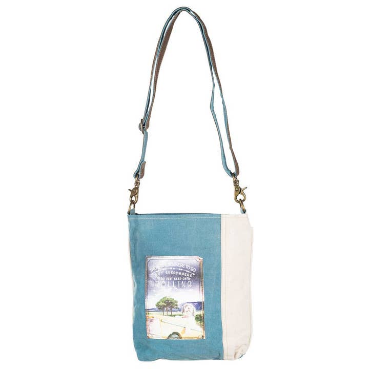 Clea Ray Canvas Bags & Clothing - Wholesale Crossbody Bag - Women's - So Just Keep On Rolling Crossbody Bag