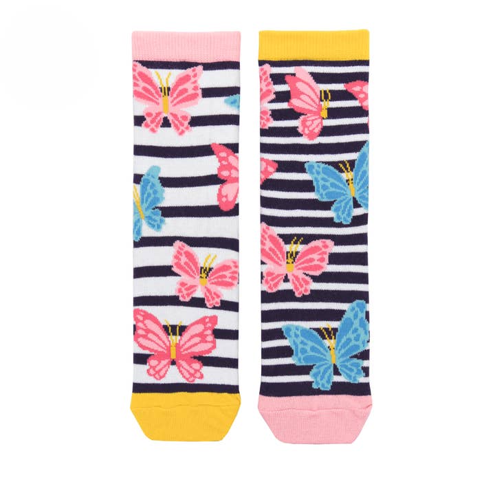 BUTTERFLY - 1 Odd Pair of Socks for Kids | United Oddsocks for wholesale by Sock Academy