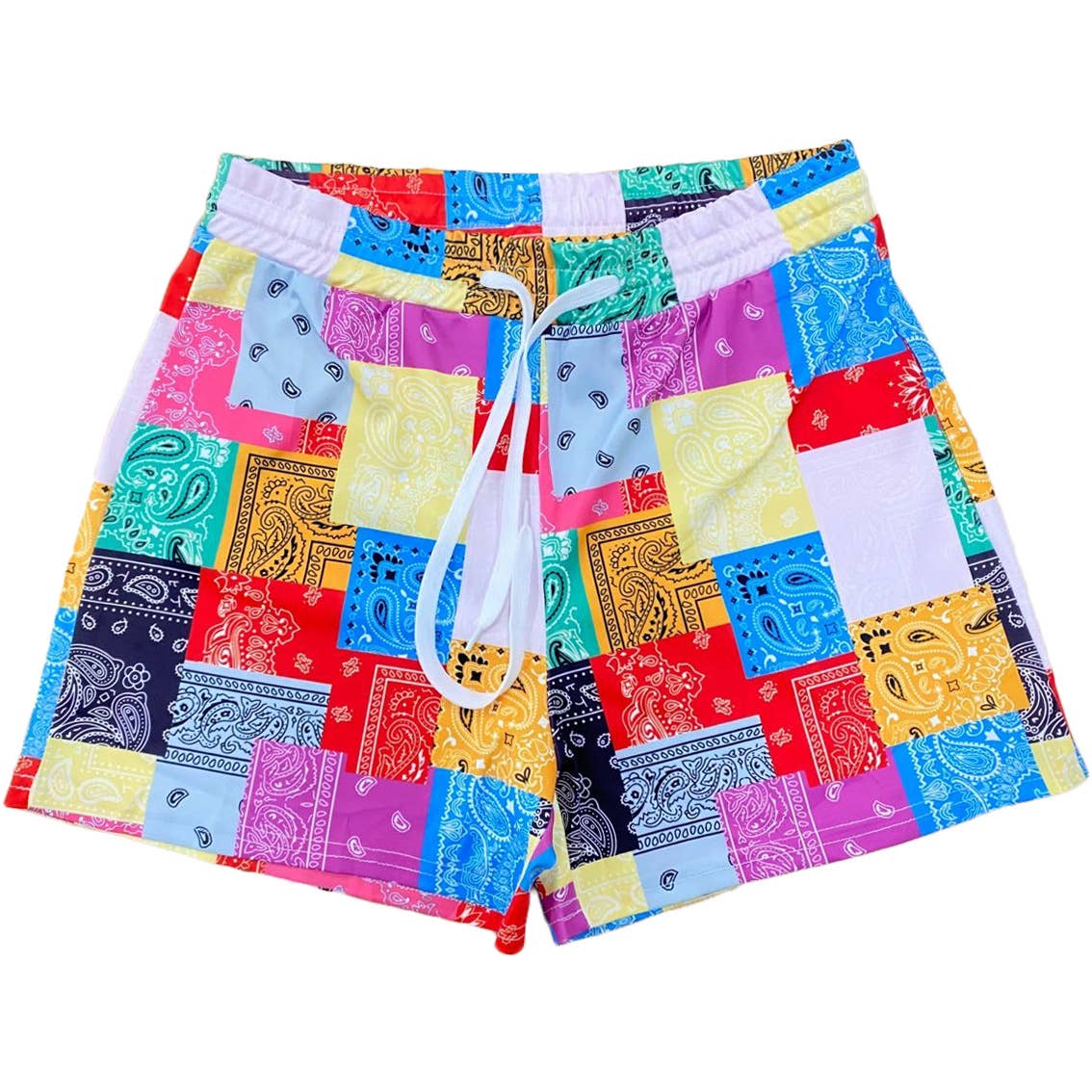 Rosa Clothing - Wholesale Shorts - Women's - Western abstract paisley print beach boxer shorts 1