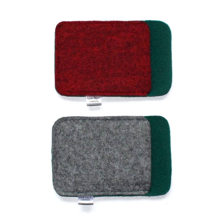 Tarjetero Verde Oscuro+ para venta al por mayor de Lux Felt London