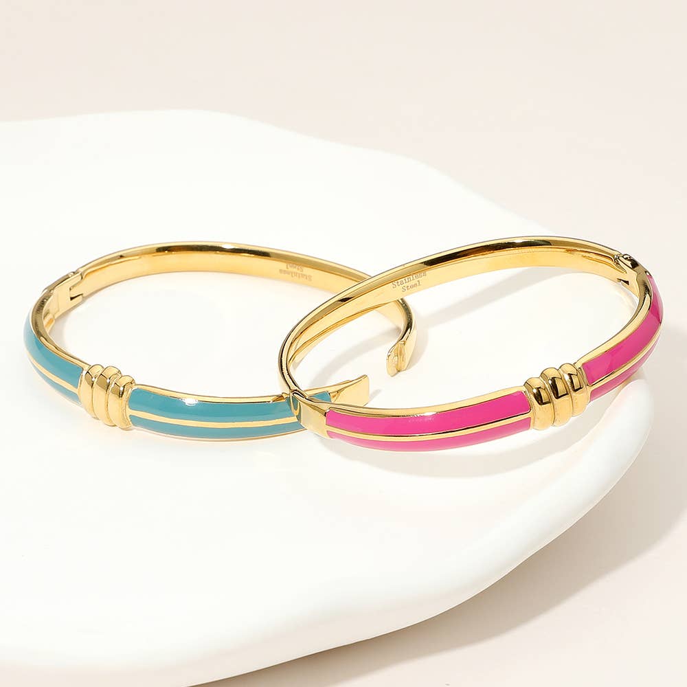 Sensibling Corp. - Wholesale Bangle Bracelet - Stainless Steel Enamel Hinged Bangle Bracelet13