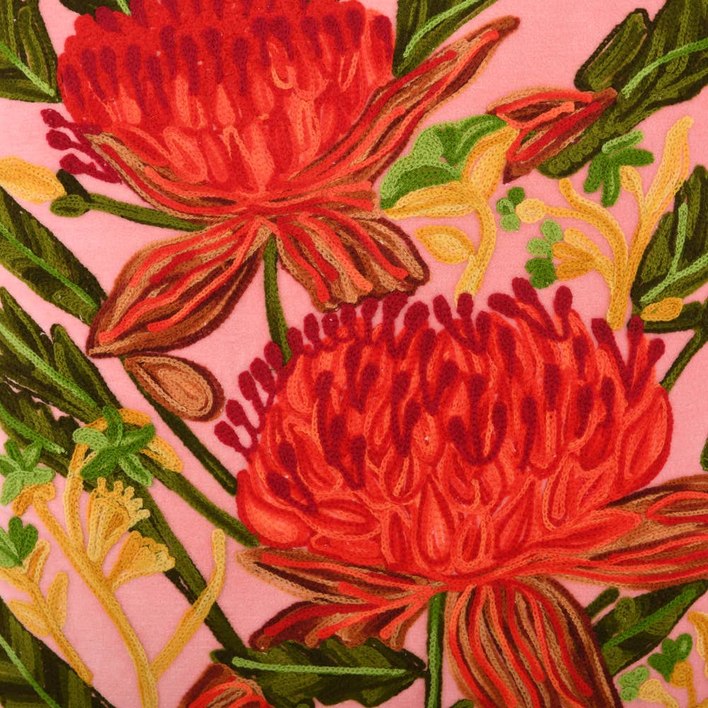 Karma Living - Wholesale Throw/Decorative Pillow - 2ABFLCC18_BPRD Set/2 BLUSH FLORAL VELVET PILLOW 18x18"2