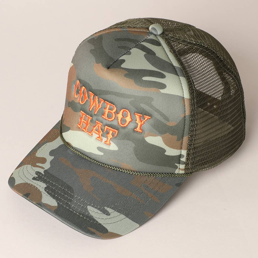 Fashion City - Vente Casquette de camionneur – unisexe - Casquette de camionneur à dos en maille brodée avec chapeau de cowboy9