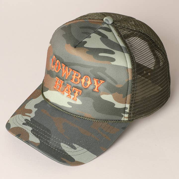 Fashion City – Engroshandel Trucker hat - Unisex – Cowboyhat Broderet Mesh Bagside Trucker-hætte9