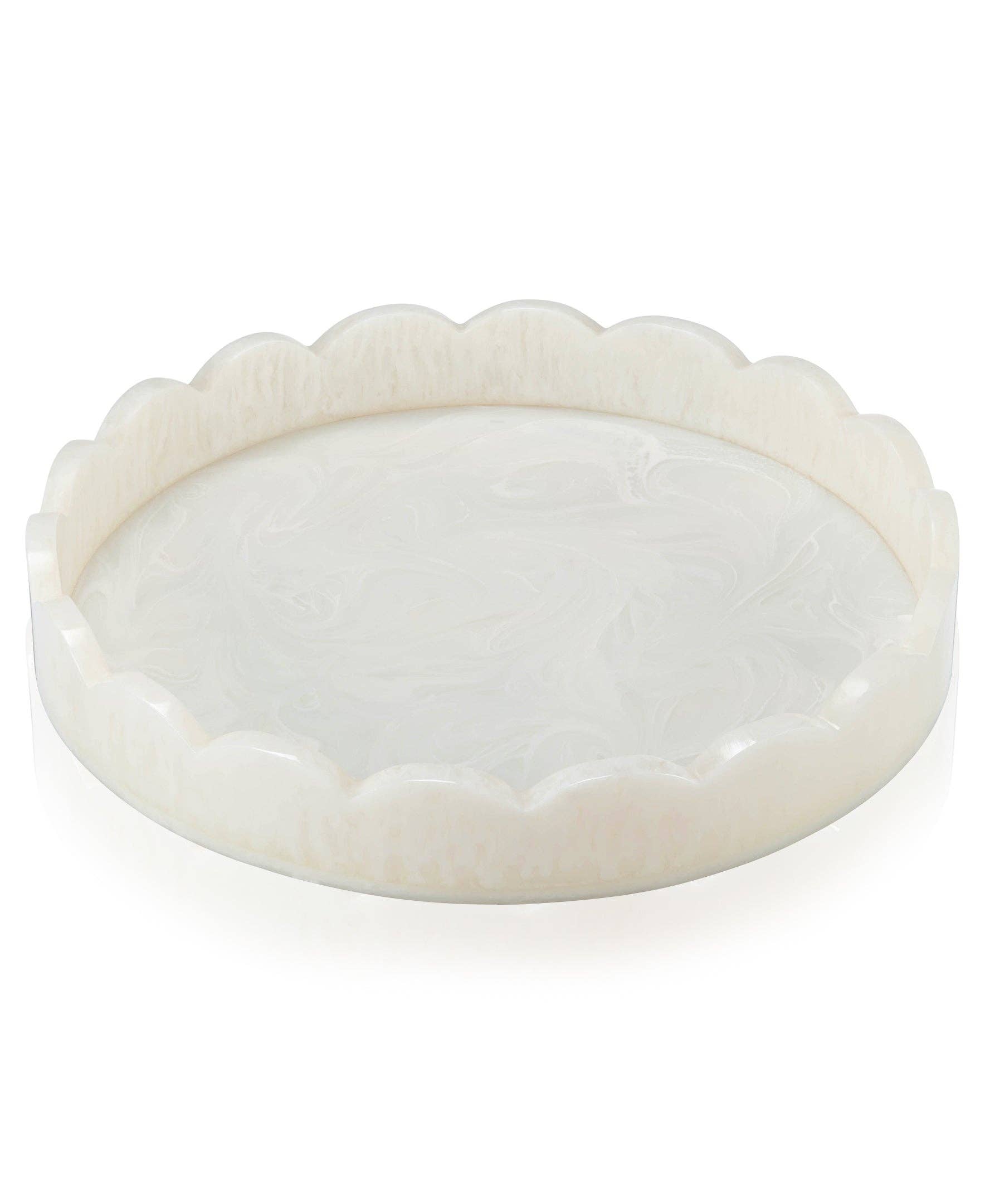 Lainy Home - Wholesale Decorative Plate/Dish/Bowl - Scalloped Resin Tray1