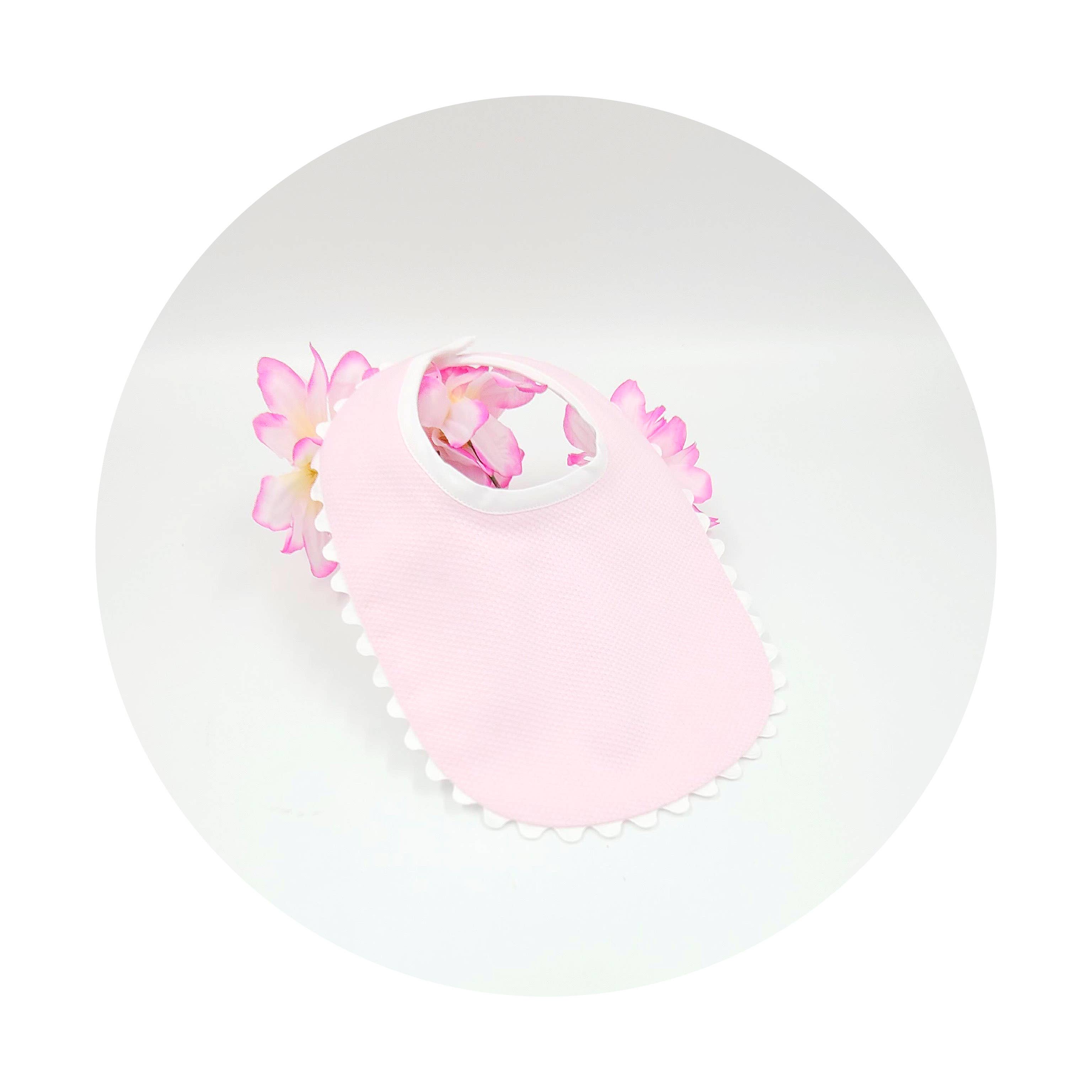 THE ROYALTY COLLECTION - Wholesale Slabbetje - Baby - Roze katoenen piqué-collectie met bies5