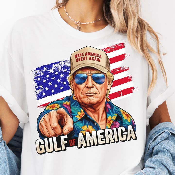CVH DREAMY LTD - Vente T-shirt à imprimés – femme - T-shirt Gulf of America Trump, T-shirt Rendre à l'Amérique sa grandeur0