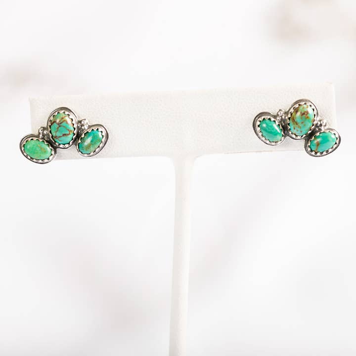 Moxie Maine - Wholesale Stud/Post Earrings - 505: Turquoise Arch Stud Earrings 9250