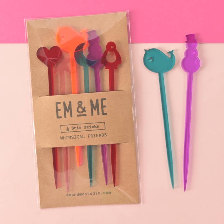 Whimsical Friends, Winter Stir Sticks for wholesale by Em And Me Studio