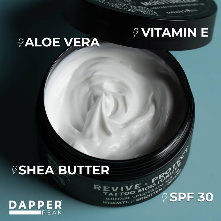 Dapper Peak - Wholesale Tattoo Enhancer - Revive and Protect Moisturizing Tattoo Cream with SPF 305