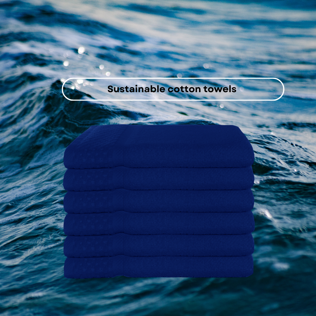 Cozablu Home - Wholesale Hand Towel - 6 Pack Luxury Hand Towels 16x26 100% Cotton 700 GSM Blue 1