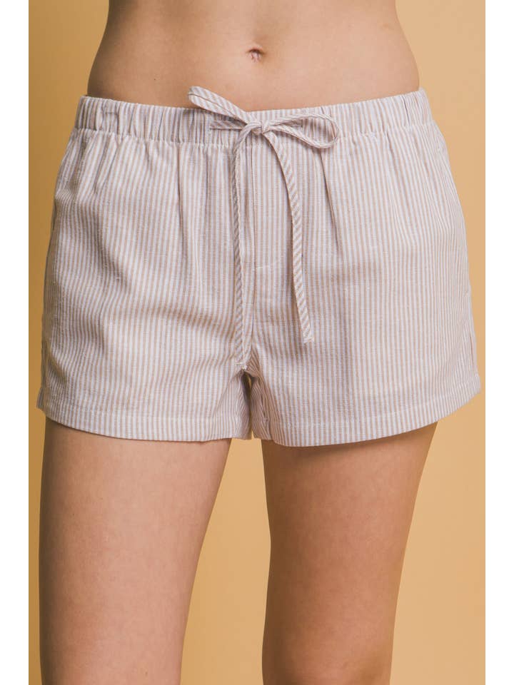 Vanilla Monkey - Wholesale Shorts - Women's - Low- Rise Stripe Linen Shorts